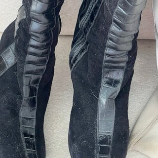 Botas altas Valentino ante y cuero negro