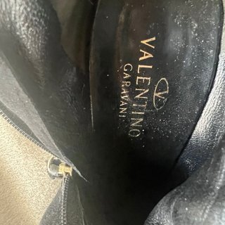 Botas altas Valentino ante y cuero negro