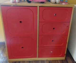 Pack 2 Muebles IKEA Trofast Pino y Rojo