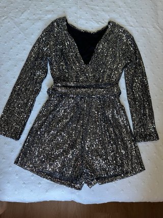Conjunto 4 vestidos fiesta negro y plateado