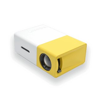 Mini Proyector LED Blanco y Amarillo