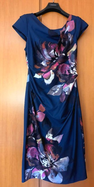 Vestido Midi Adriana Papell Floral Azul