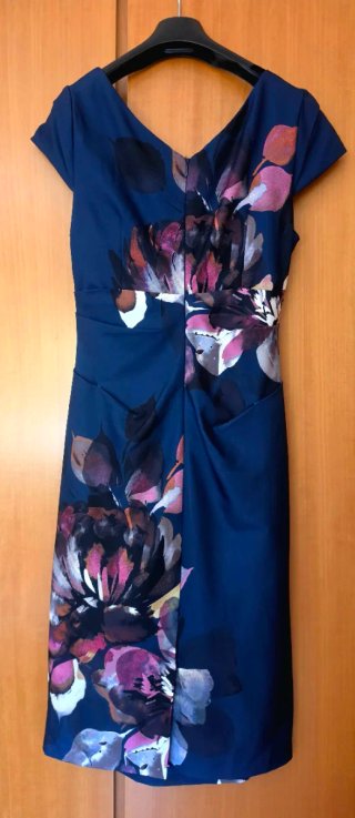 Vestido Midi Adriana Papell Floral Azul