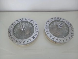 Pareja Plafones Vintage Cristal Metal