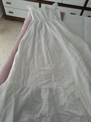 Vestido blanco SAZALAVA con bordados