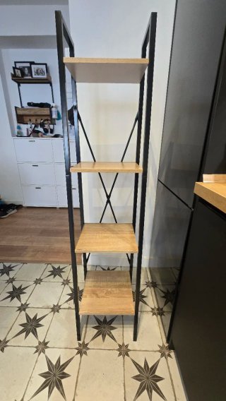 Scaffale a Gradini in Legno e Metallo
