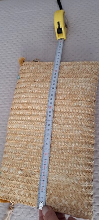 Bolso Clutch Verano Paja Flecos