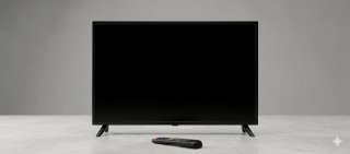 Televisor Negro con Mando