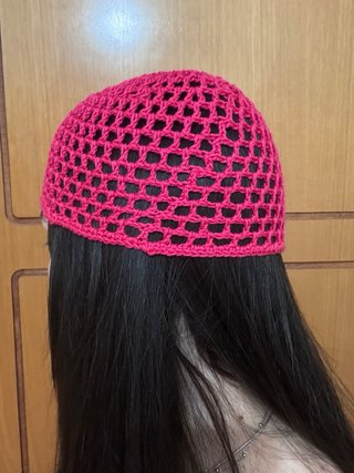 Cappello uncinetto rete fucsia, uncinetto, crochet