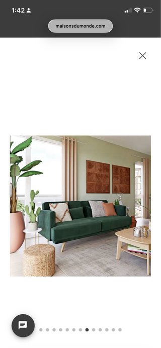 Sofá cama 3 plazas terciopelo verde