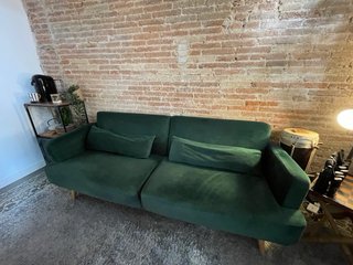 Sofá cama 3 plazas terciopelo verde