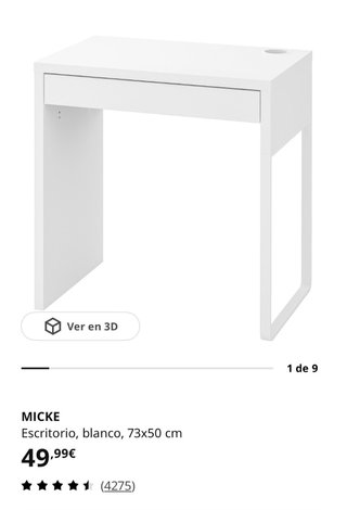 Escritorio Ikea Micke + Silla + Lámpara