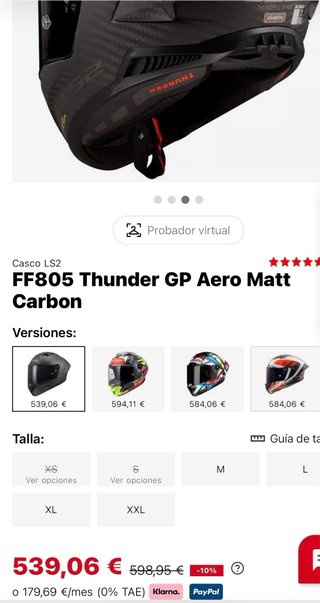 Casco LS2 GP Aero Carbono Talla M