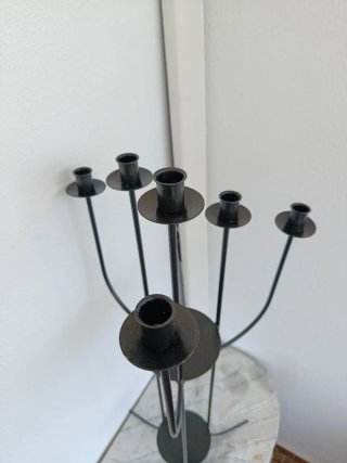 Candelabro de pie negro 6 brazos