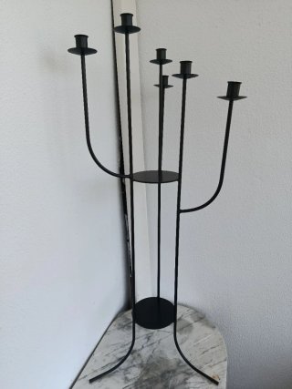 Candelabro de pie negro 6 brazos