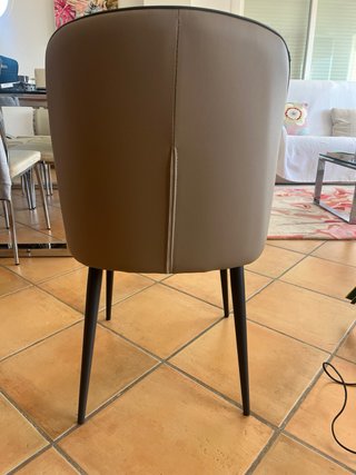 Sillas Comedor Beige y Marrón