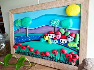 Pebble Art Paesaggio Dipinto