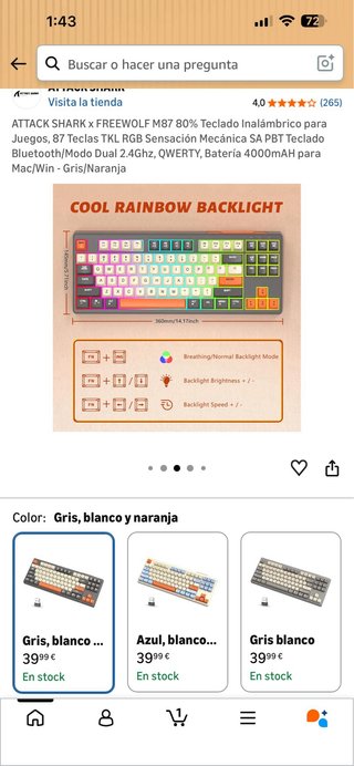 Teclado Mecánico Inalámbrico ATTACK SHARK M87