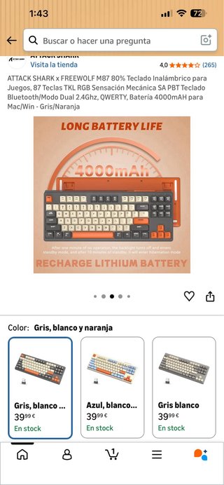 Teclado Mecánico Inalámbrico ATTACK SHARK M87