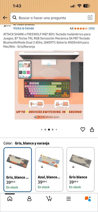 Teclado Mecánico Inalámbrico ATTACK SHARK M87