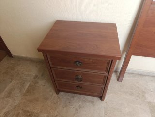 Cabecero cama 90 y mesilla noche madera
