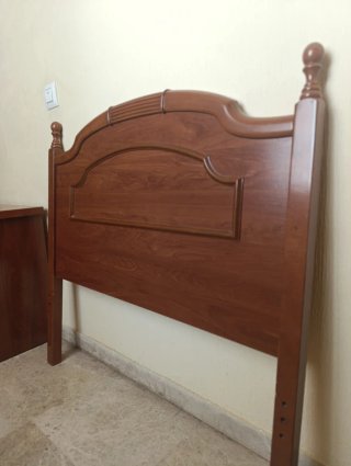Cabecero cama 90 y mesilla noche madera