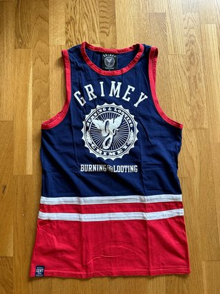 Camiseta sin mangas Grimey azul y roja