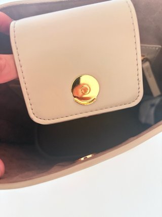 Bolso Zara Beige Piel Sintética