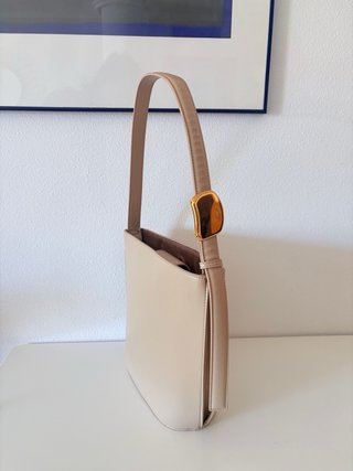 Bolso Zara Beige Piel Sintética