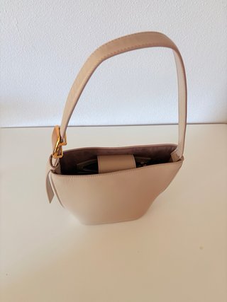 Bolso Zara Beige Piel Sintética