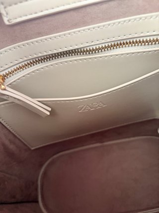 Bolso Zara Beige Piel Sintética