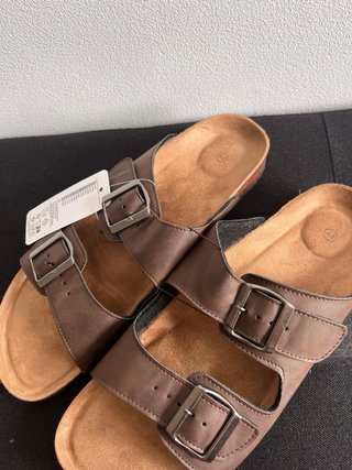 Sandalias hombre doble hebilla marrón talla 44