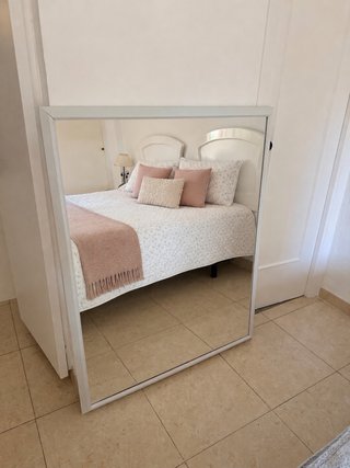 Espejo grande blanco madera y cristal