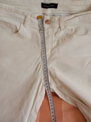 Massimo Dutti Pantalón Mujer Blanco