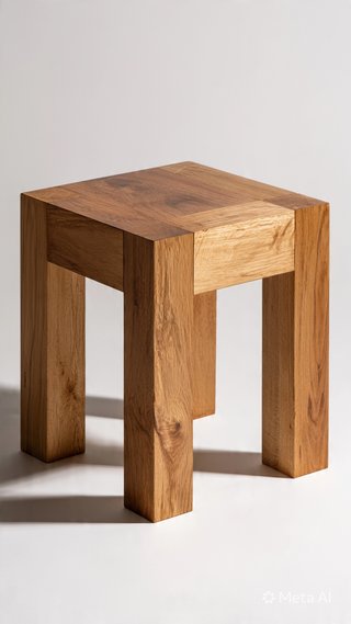 Taburete de madera maciza
