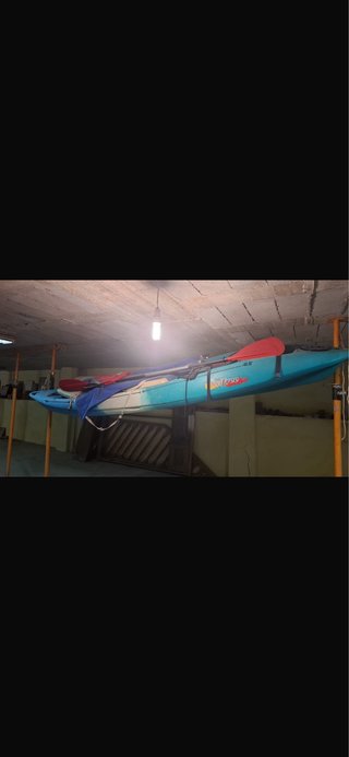 Canoa Feelfree de pesca Azul y Blanca