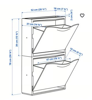 Zapatero IKEA Plástico Gris y Blanco