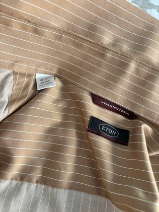 Camisa Eton Talla 40 Rayas Beige