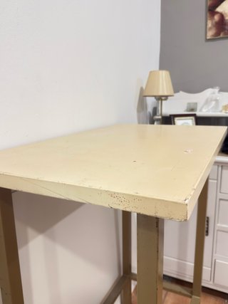 3 Tavolo alto terrazzo in metallo e legno