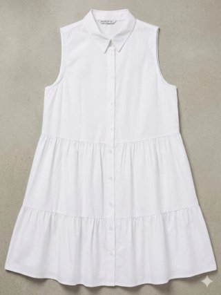 Vestido camisero blanco Stradivarius Talla L