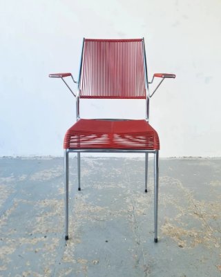 Silla scoubidou francesa. Vintage, 70s.