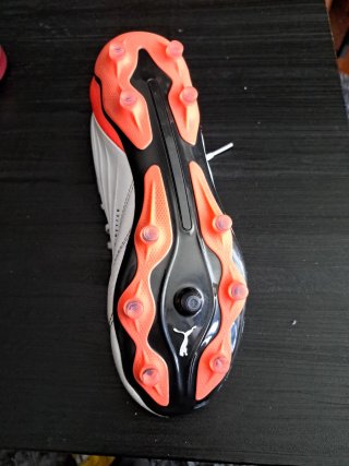 Botas de fútbol Puma King k-Better Blancas/Naranja