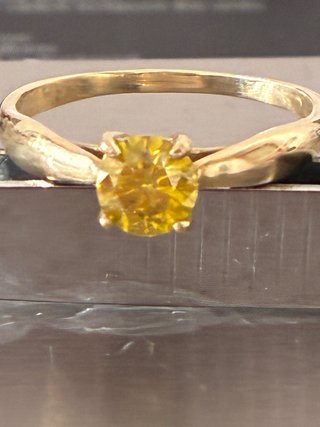 Anillo Oro 18k Diamante Amarillo 0.80 Ct