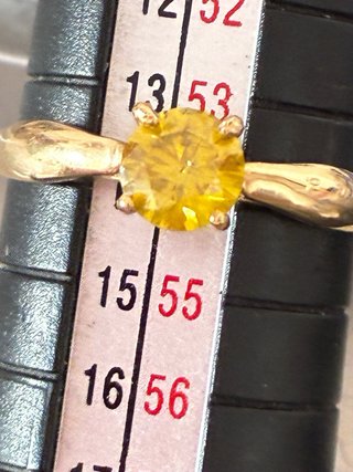 Anillo Oro 18k Diamante Amarillo 0.80 Ct