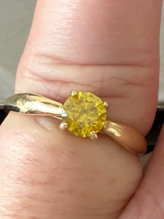 Anillo Oro 18k Diamante Amarillo 0.80 Ct