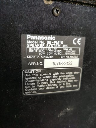 Altavoz Panasonic SB-PM15 30W Madera