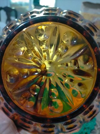 Juego Vintage Cristal Marrón Postre