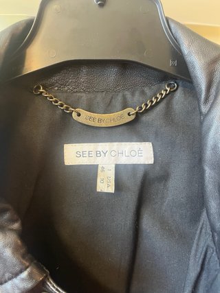 Chaqueta de cuero bomber negra de See by Chloé
