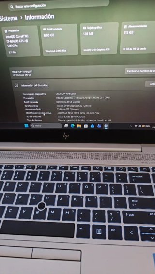 Portátil HP Elitebook 840 G6 i7 Táctil 8 Gen.