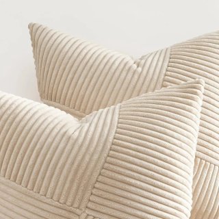 Topfinel 2 Fundas Cojín Corduroy 50x50 arena